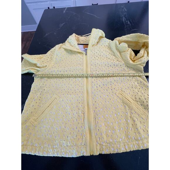 Ruby Rd Yellow Eyelet cropped lightweight jacket shirt 100% Cotton 14 - Picture 9 of 9